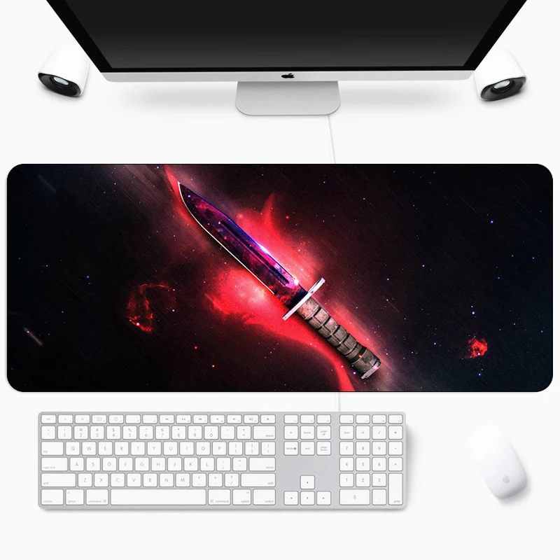 

Large CS GO Gaming Mousepad Knife Counter Strike Keyboard Desk 70x30cm Computer Mouse pad Non-Skid Locking Edge Office Mat