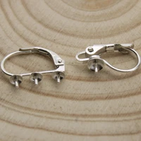 real 925 sterling silver french lever earring hooks wire settings base fit 3 4 mm cups earrings for diy jewelry making supplies