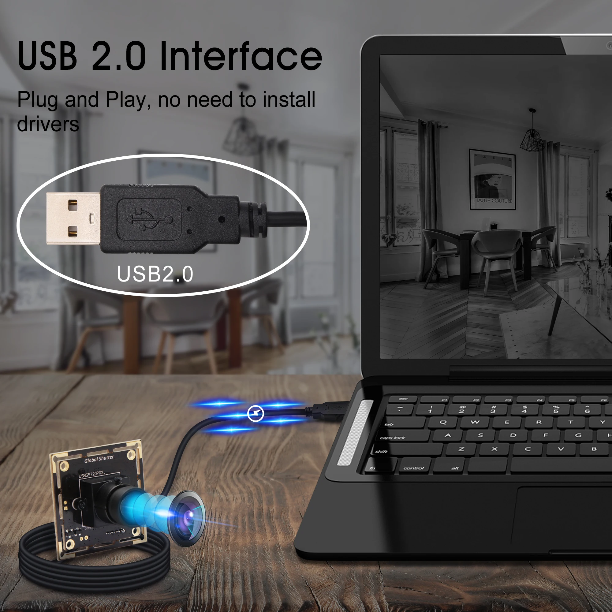 Глобальный USB веб-камера с затвором высокая скорость 60fps 720P UVC Plug Play драйвер модуль