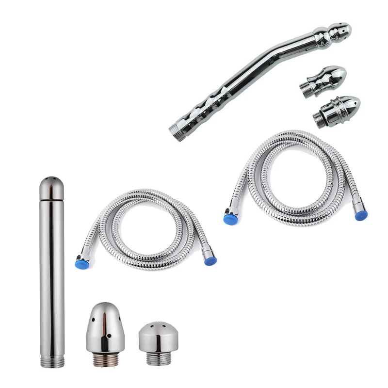 

Straight / Elbow Enema Cleaning Flusher Long Tube Aluminum Alloy Insert Washing Personal Cleaning Tools Bidet Bathroom X37B