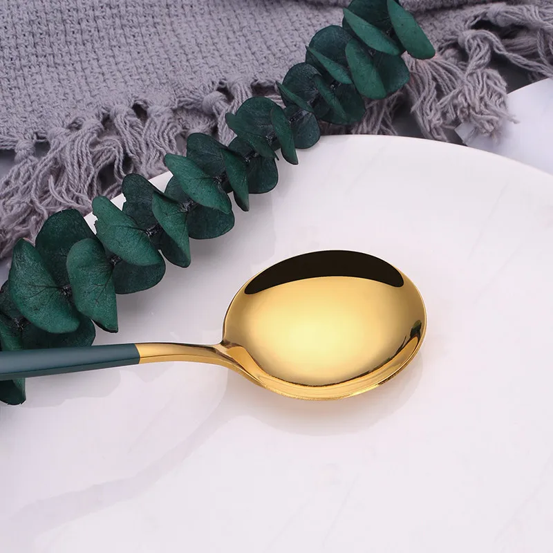 

Cutlery Set Stainless Steel Dinnerware Sets Kitchen Mirror Complete Tableware Knife Fork Spoon Steel Gold Cutlery Table Set