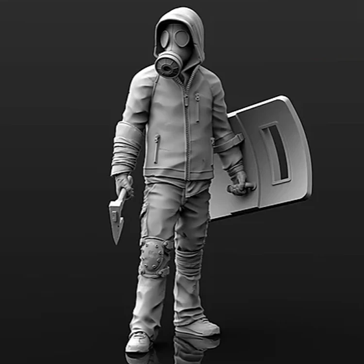 Модель 1/35 года фигурка GK Men из смолы со щитами несобранный и Неокрашенный