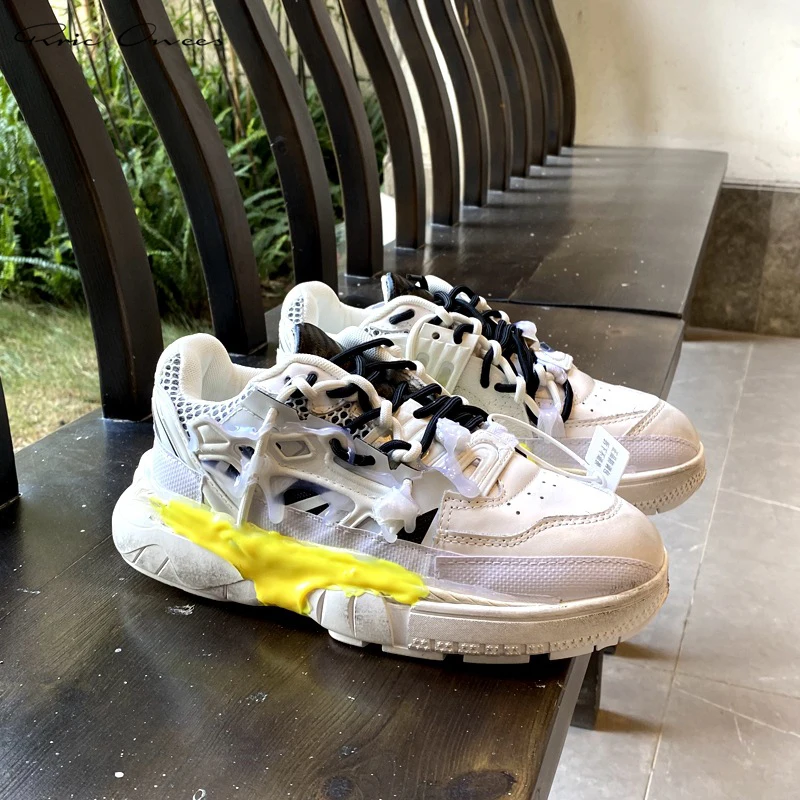 

Original Men Shoes Retro Dissolving Shoes Vintage Casual Shoe Mens Sneaker Women Sneaker Height Increasing Shoes Couple Shoes