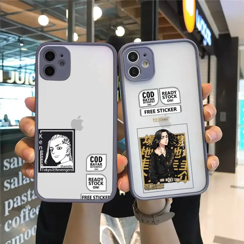 

Tokyo Revengers manjiro sano Phone Case For iPhone 12 11 Mini Pro XR XS Max 7 8 Plus X Matte transparent Gray Cover