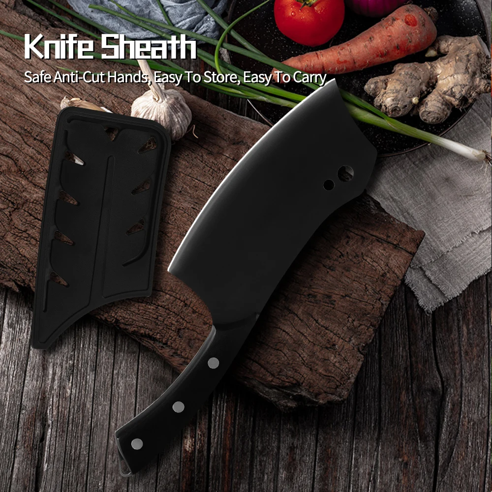 Кухонный нож шеф-повара Sowoll из нержавеющей стали 3 шт. черная коричневая ручка