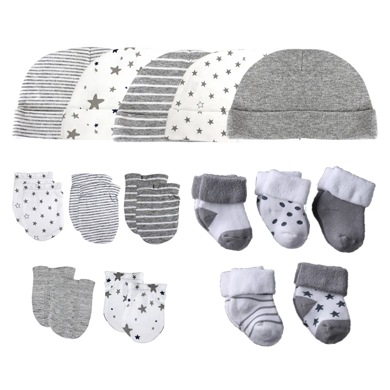 

Newborn Hat+Gloves+Socks Set For Baby Boy&Girl Cotton Fall Casual Photography Props Soft Headwear Infant Nightcap Winter Fashion