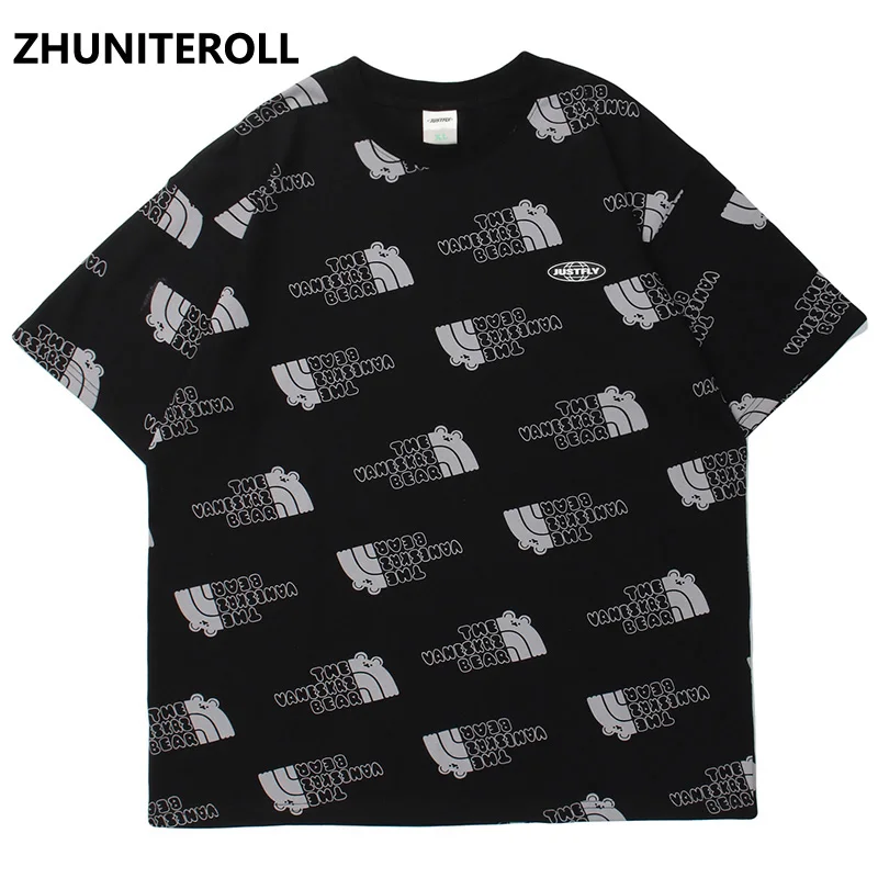 

Harajuku Fashion Black Tshirts 2021 Hip Hop Funny Graphics Print Short Sleeve Casual Cotton T-Shirts Loose Streetwear Tees Tops