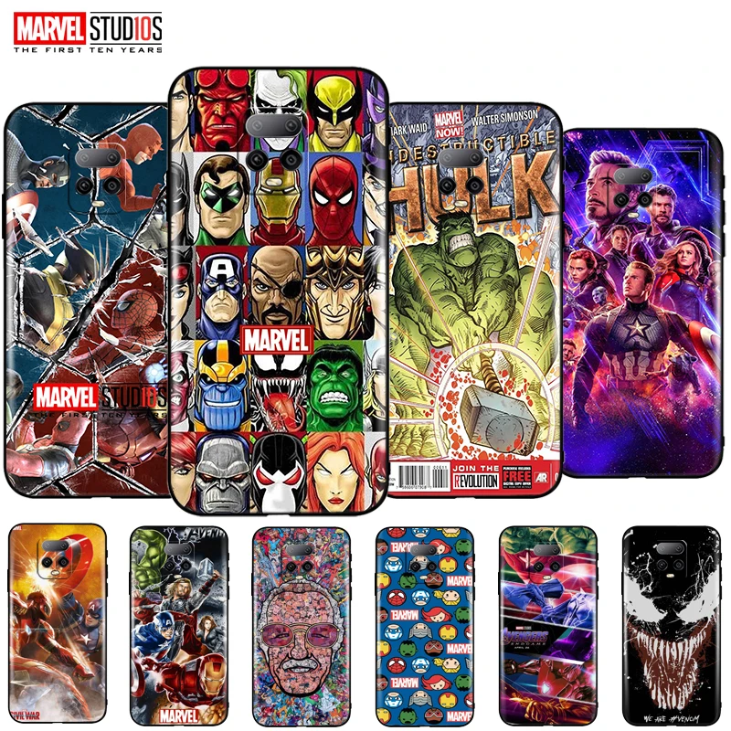 

Marvel Avengers Phone Case For Xiaomi Redmi Note 10 Lite Soft Funda Cover Iron Man Captain America Spider Man Hulk Deadpool