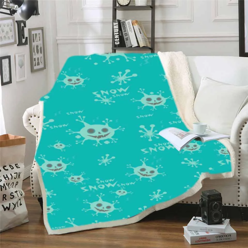 

Vintage Style Design Printed Plush Sherpa Blanket Warm and Comfortable Bedding Children Adult Bedroom Decorative Home Textile