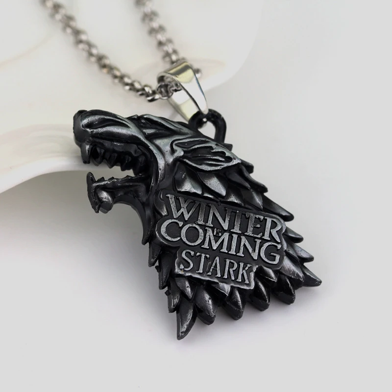 Модная крутая 3D цепочка с подвеской из сплава в виде головы волка Старка
