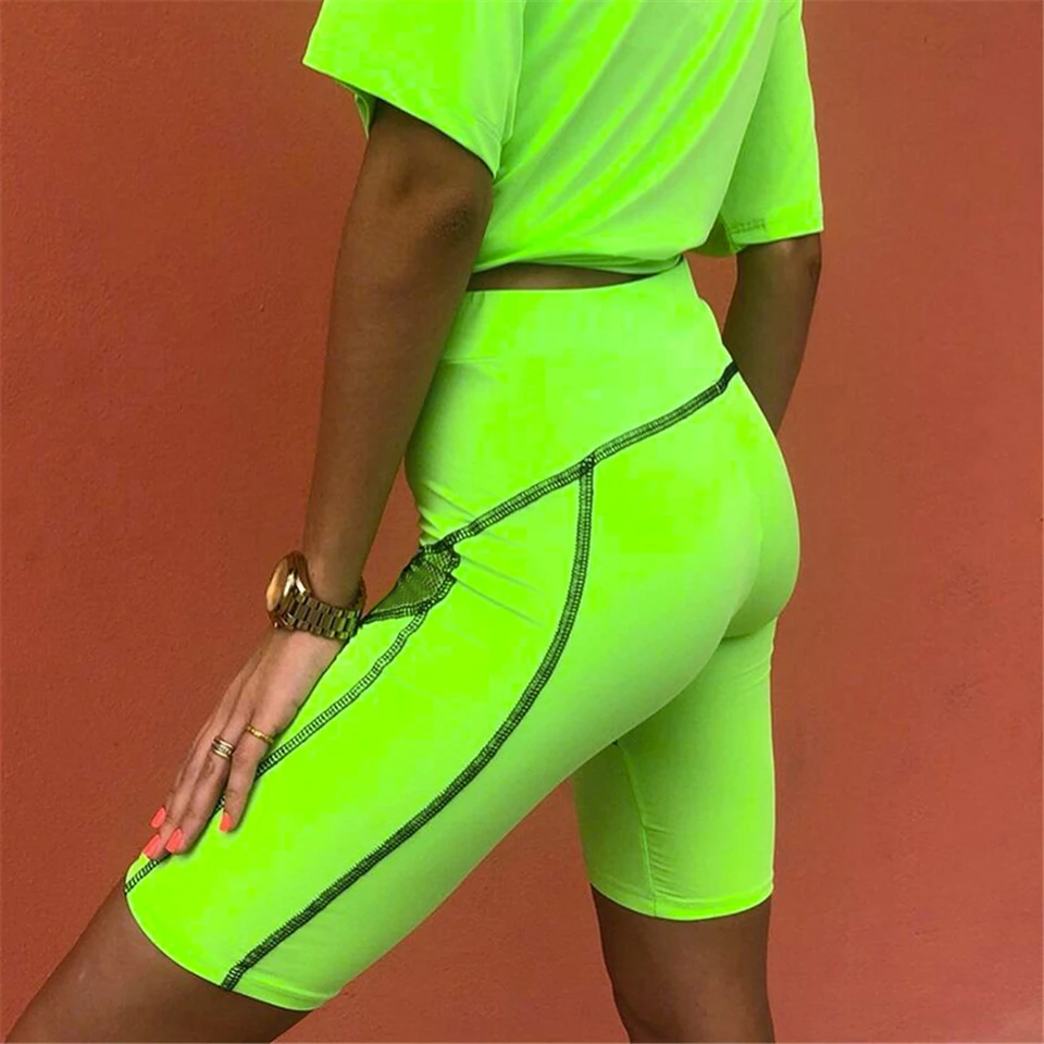Ариэль Сары 2019 спортивные шорты женский комплект флуоресцентная зеленая