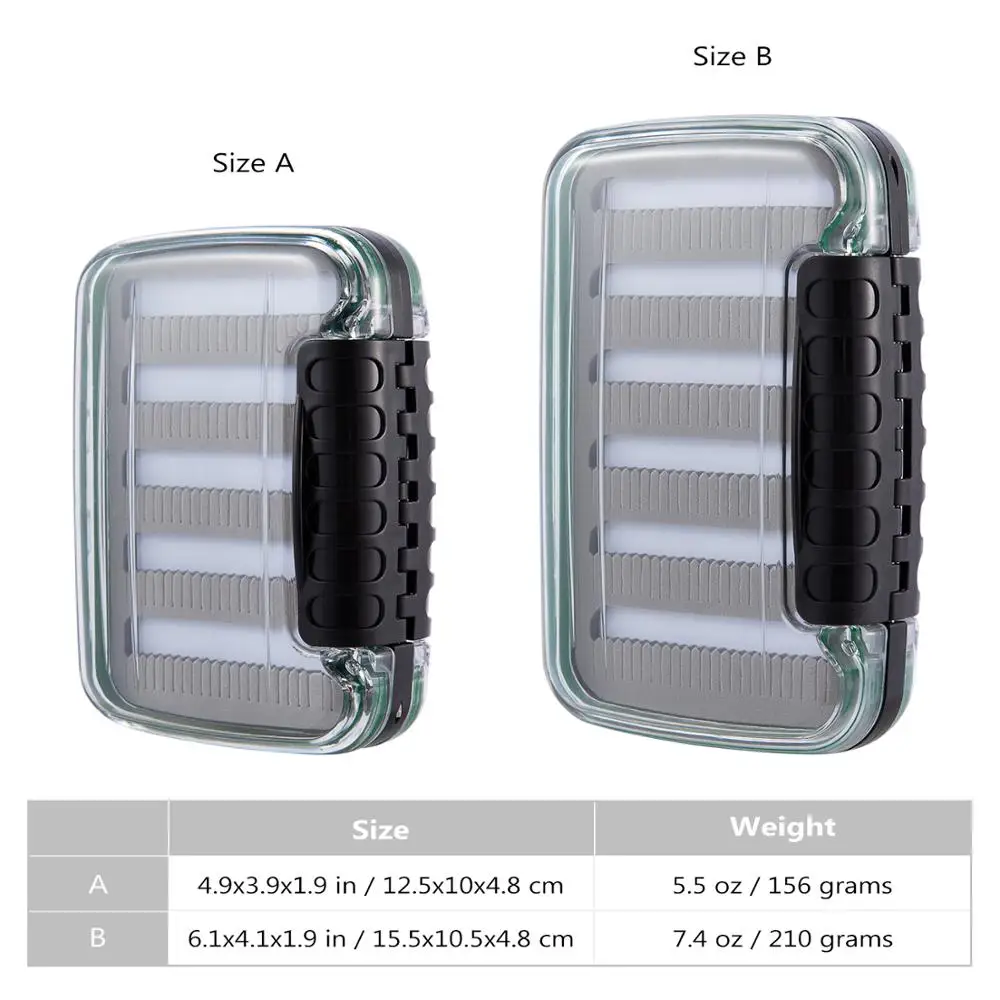 Bassdash Водонепроницаемая коробка для мух Двусторонняя Рыболовные Мухи хранения из