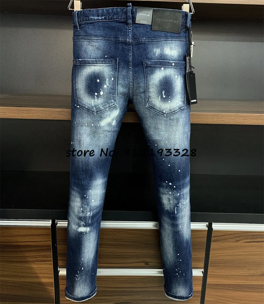 

Dsquared2 Cool Guy Hole Jeans D2 Men Pants DSQ2 Embroidered Trousers 9718