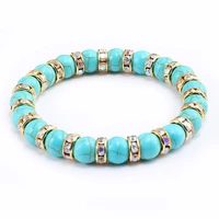 charm natural blue stone women beads bracelet fashion colorful stretch braceletsbangles men couple yoga jewelry gifts pulseras