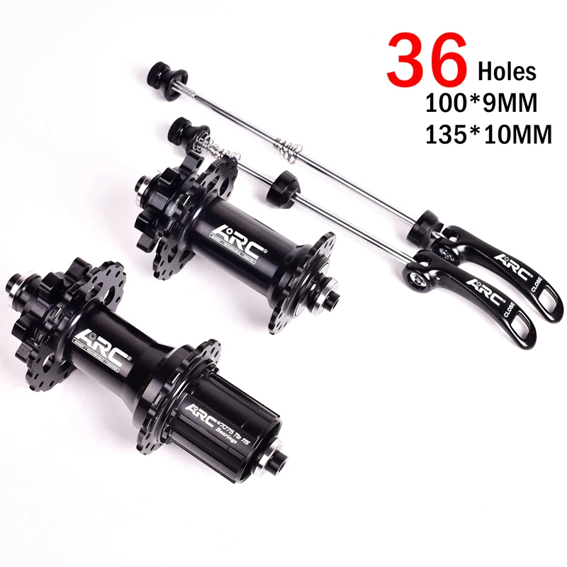 BK 9x100 10x135mm 36 Дуговые велосипедные ступицы герметичный подшипник MTB горный велосипед ступица быстрый выпуск набор 32 36 28 отверстия дисковый тормоз 4 подшипники 4 Pawls 8-11speed - Цвет: BK 9x100 10x135mm 36