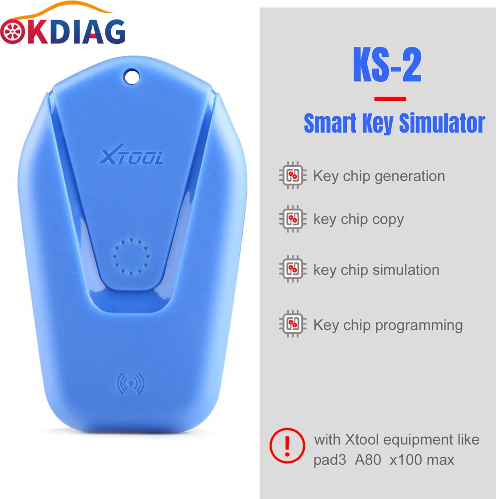 

XTOOL KS-2 For Mitsubishi 46-type Smart Key All-key-lost Key Copy/Generation Work With XTOOL PAD3/A80/X100 MAX X100 PAD2 Pro/Pad