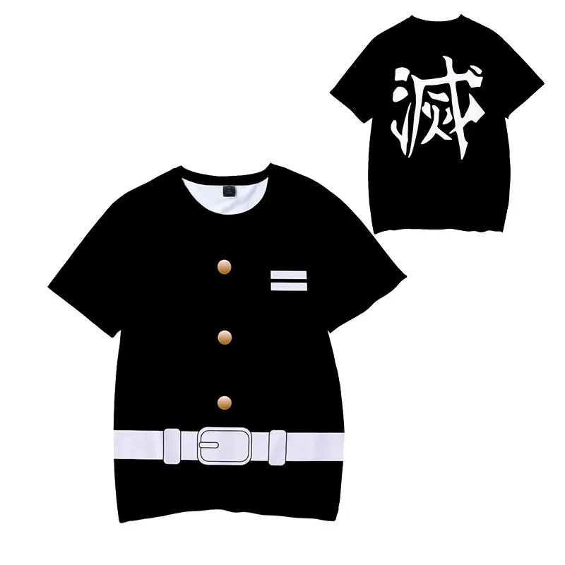 Anime Demon Slayer Kimetsu no Yaiba Tanjiro Cosplay Costume T-shirt Anime Kamado Tanjirou t shirt Men Women Casual tshirt tee