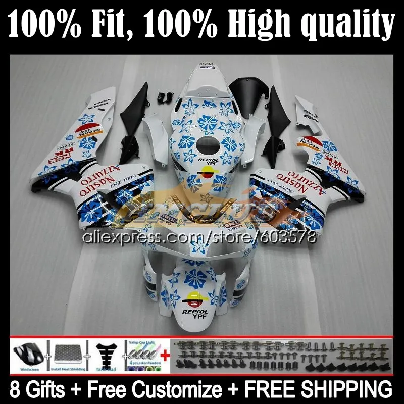 

Инъекция для HONDA CBR 600RR 600F5 CBR600RR 82CL.4 CBR600F5 CBR 600 RR F5 03 04 CBR600 RR 2003 2004 OEM Обтекатели синие цветы