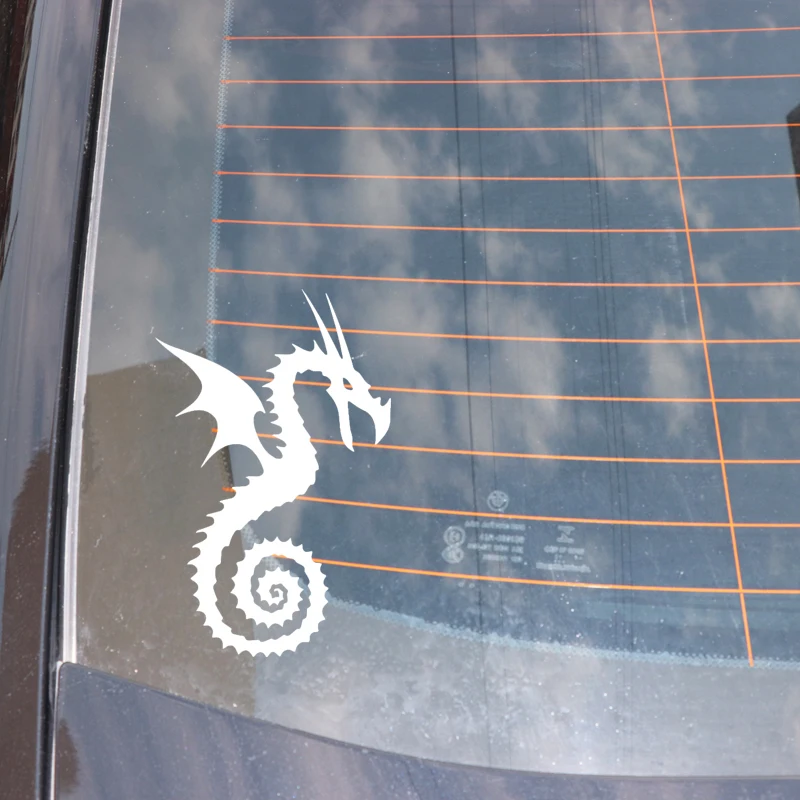 

YJZT 10.2CM*15.9CM Dragon Creative Decoration Car Door Car Sticker Vinyl Decal Pattern Black/Silver C4-2716