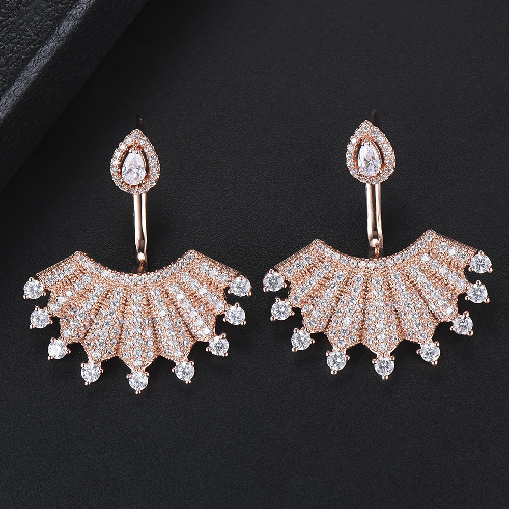 

LARRAURI Exquisite Original Design Detachable Silver Earrings for Women Girl Wedding Engagement Shiny Cubic Zirconia Jewelry