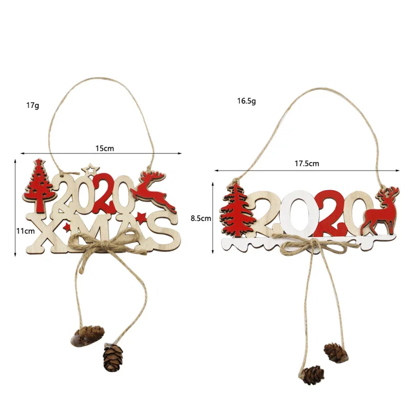 

Christmas Festival Decoration 2020 Twine Wooden Sign Pendant DIY Xmas Tree Ornaments Supplies