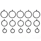 Лидер продаж! Кольца для штор и стержней, черные, металлические кольца для занавесок, 4 размера, 10 шт.