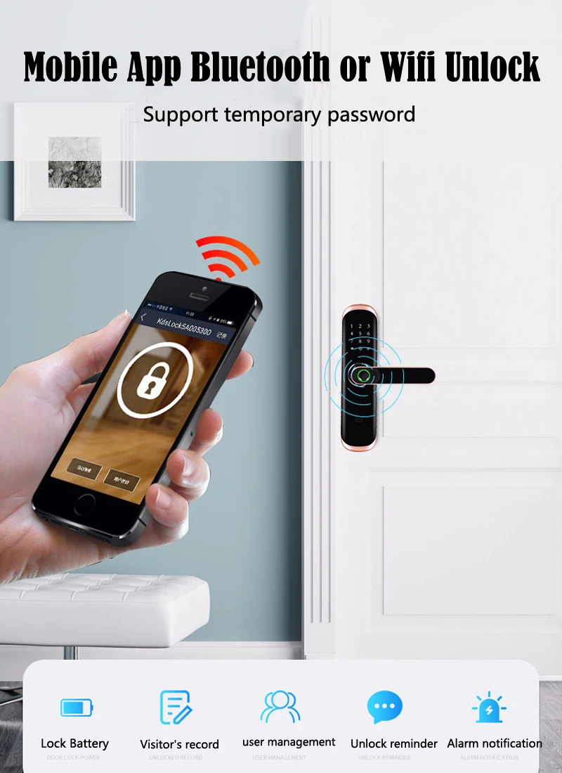 Bluetooth TTLOCK приложение 13 56 МГц RFID карта биометрический отпечаток пальца
