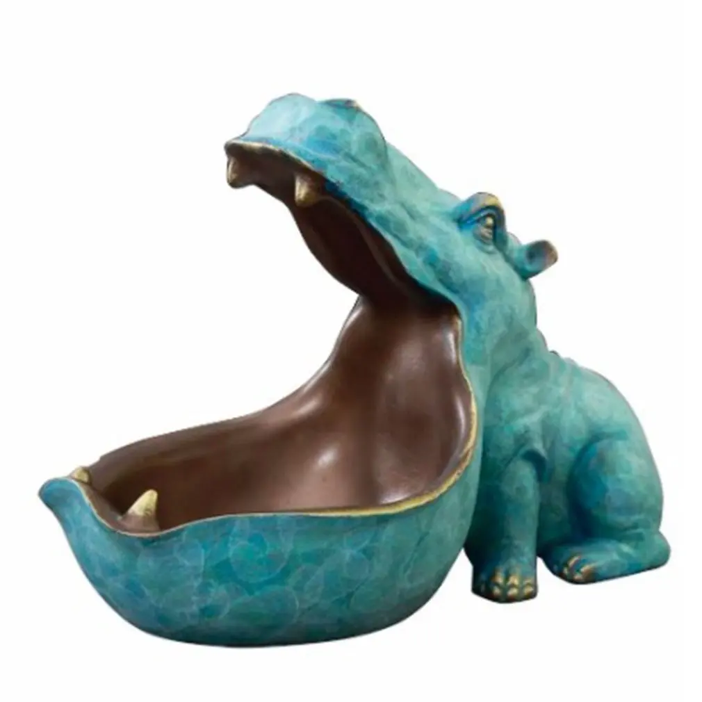 

Полимерная статуя в виде бегемота, кукла, ключ, контейнер для конфет, украшение для дома, обеденный стол, аксессуары, статуя