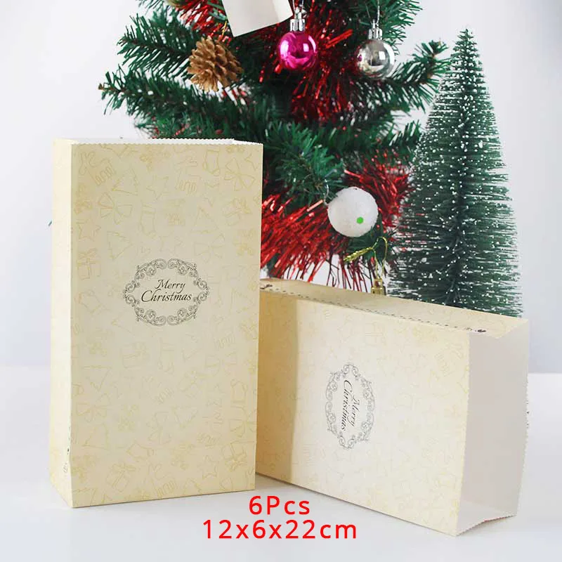 6pcs kraft box-B WEIGAO бумажная Подарочная сумка Рождественский подарок коробка бумажная Подарочная коробка Рождественские вечерние украшения для вечеринки коробка конфет Новогодняя Сувенирная Коробка - Цвет: 6pcs kraft box-B