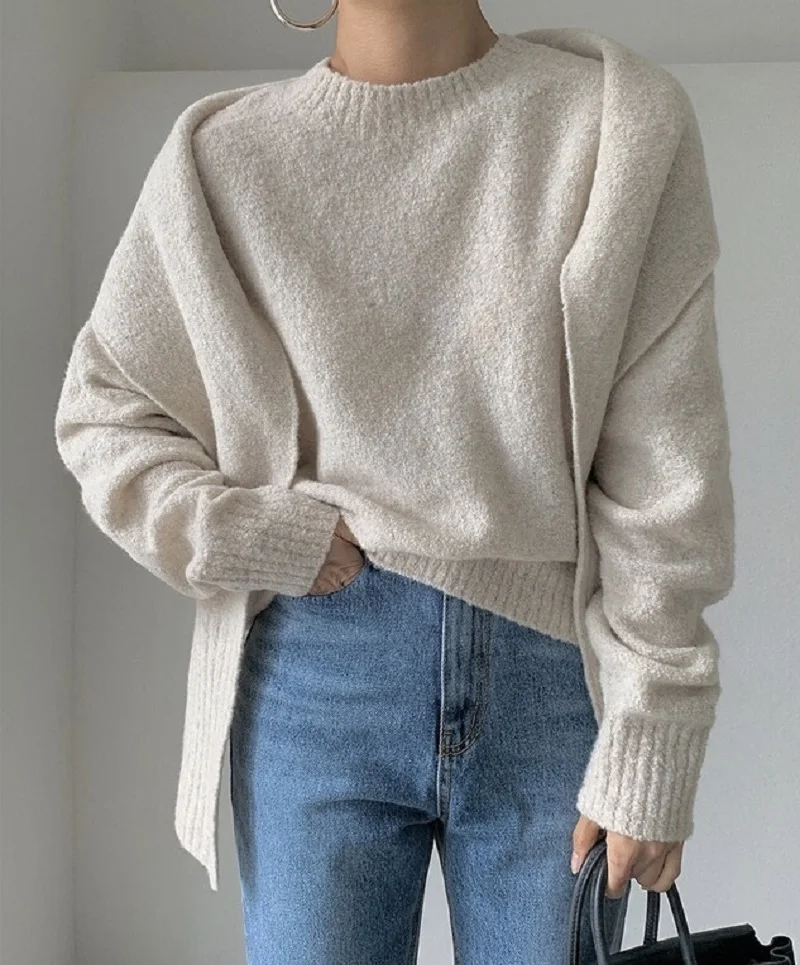 

2021 Winter New Fashion Anywhere Wear Thick Shoulder Sweater Knitwear