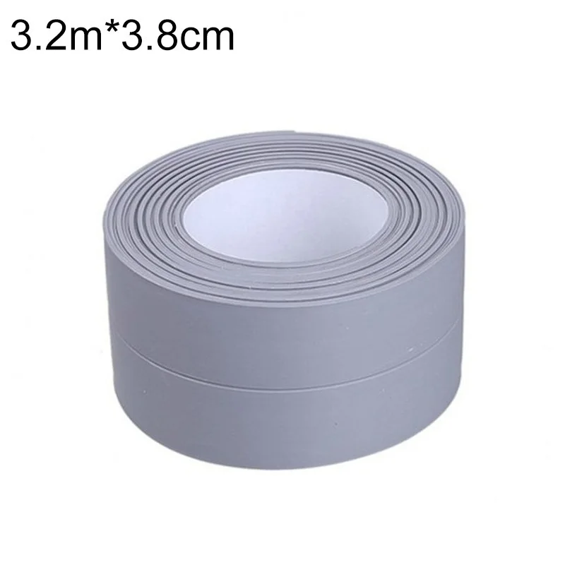 3.2mx38mm grey Угловая вклейка для щелей душ для раковины ванны уплотнительная лента самоклеящаяся лента Водонепроницаемая Настенная Наклейка для ванной кухни 3,2 м x 38 мм - Цвет: 3.2mx38mm grey
