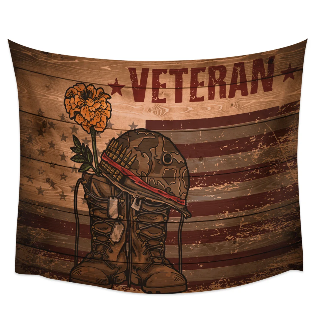 Деревянный Ретро Флаг сапоги солдат стены гобелен крышка полотенце пляжное