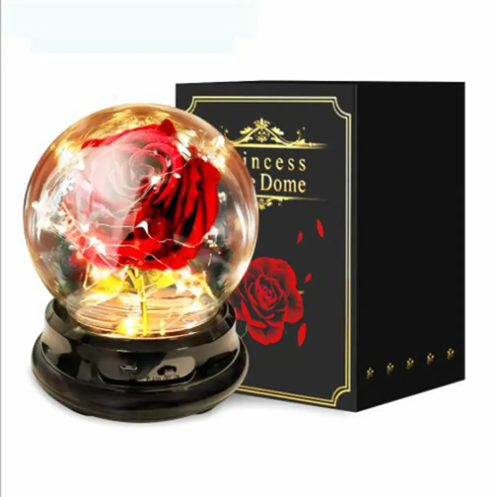 

Креативный Рождественский подарок, лампа в виде Розы, вечный цветок, светодиодный декоративный светильник, стеклянная крышка, светодиодная...