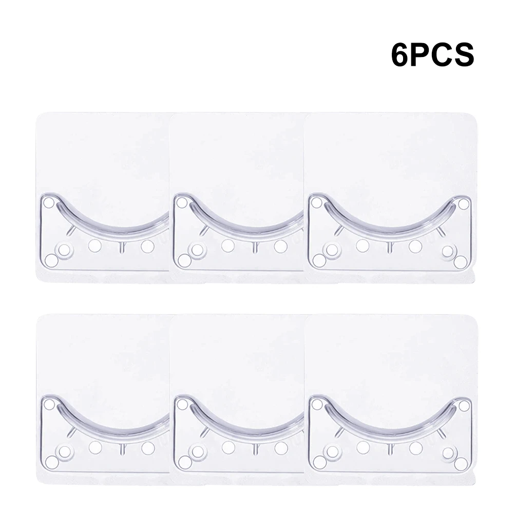 

6 PCS Adhesive Shower Curtain Rod Holder No Drilling Transparent Rod Mount Retainer with Strong Adhesive Bathroom Supplies
