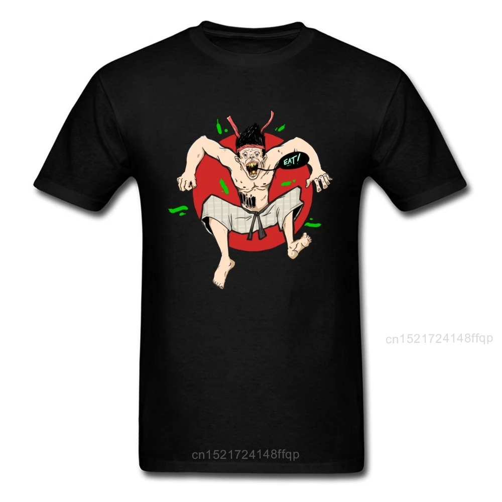2018 Хэллоуин тхэквондо зомби едят мужчин страшный мультфильм футболка с коротким