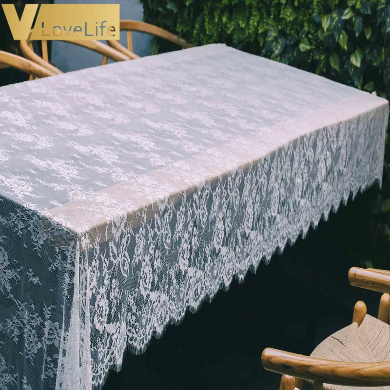 Свадебная настольная дорожка белая кружевная скатерть Цветочная Бохо свадебное
