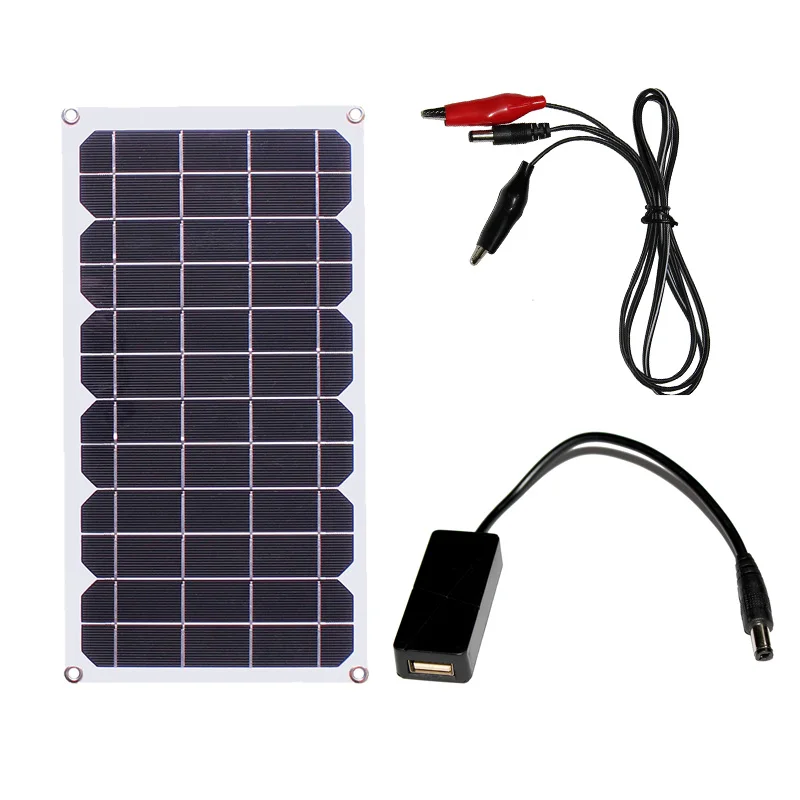 Панель солнечных батарей 10 Вт 6 в 5 В с usb-зажимами | Электроника