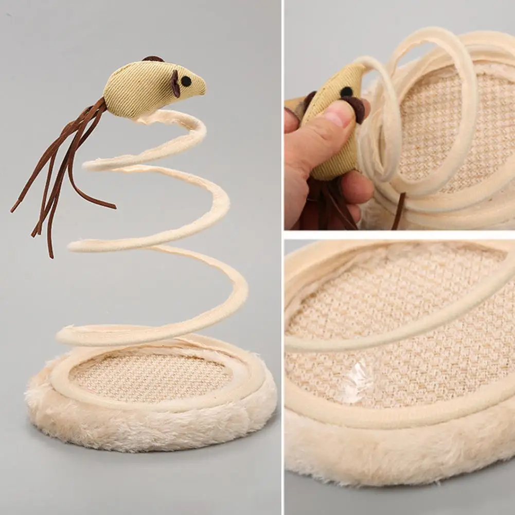 

HOT SALES!!! Plush Spiral Spring Mouse Ball Fish Cat Toy Scratch Board Pet Playing Supplies