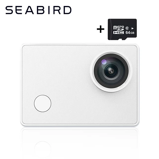 white with 64G Xiaomi Mi Seabird 4K Экшн-камера 4 k/30FPS Hisilicon Hi3559 wifi Подводная Водонепроницаемая спортивная видеокамера - Цвет: white with 64G