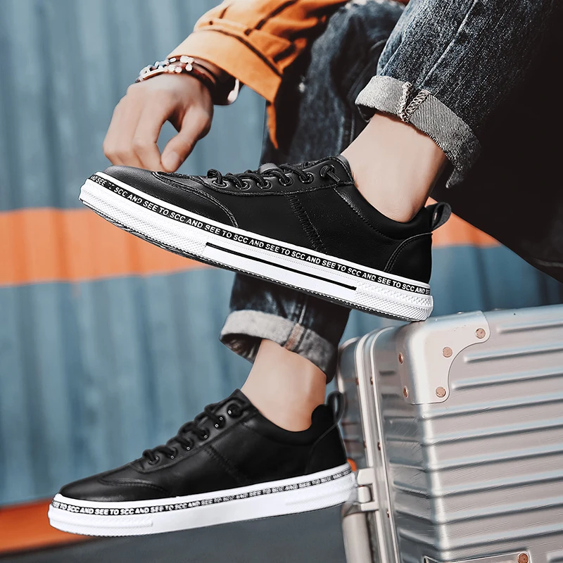 

Men Shoes fashion Genuine Leather Loafers Breathable Autumn lace up comfortable Casual Shoes Outdoor Men Sneakers shoes