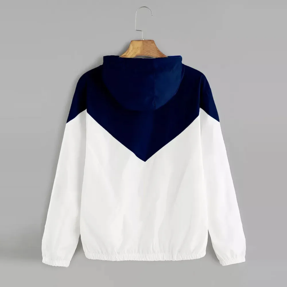 Куртка женская в стиле Харадзюку тонкая спортивная с длинным рукавом капюшоном