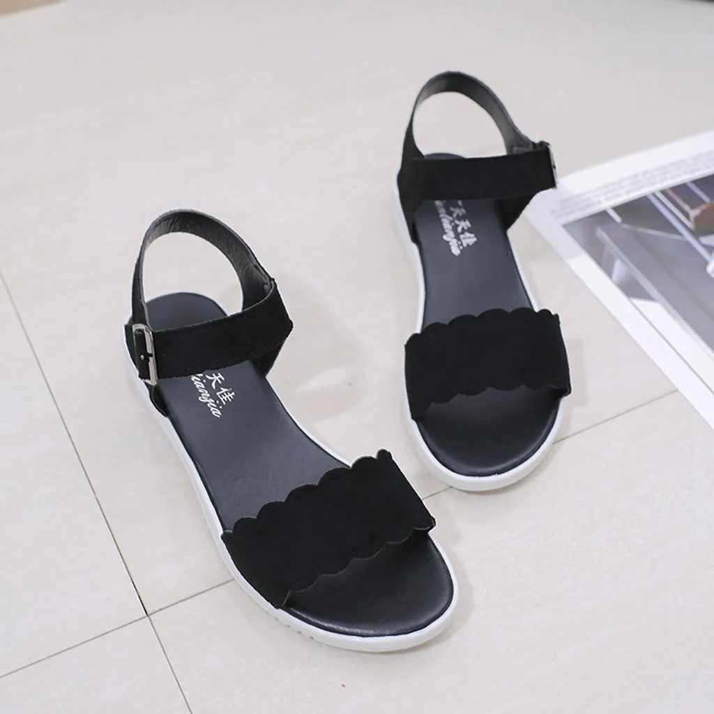 Женские босоножки однотонные сандалии из искусственной кожи женская модная