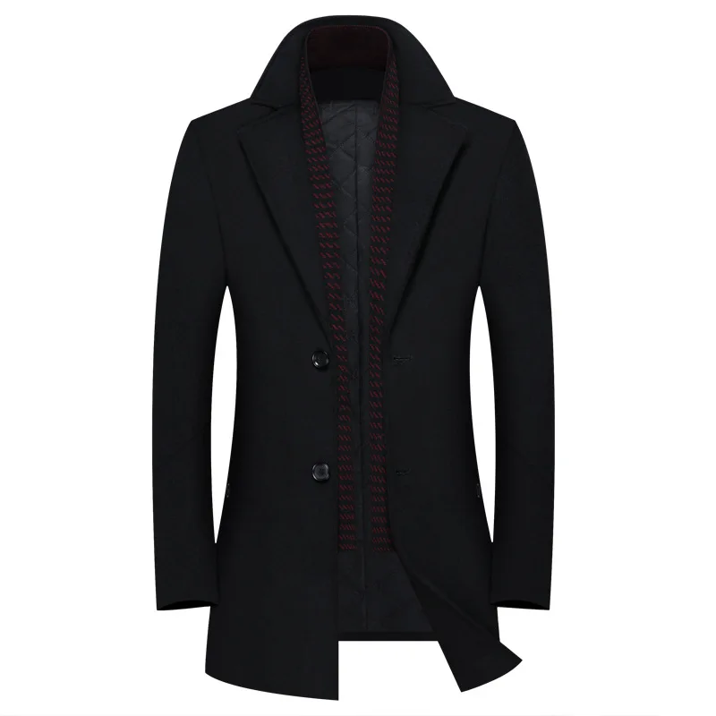 

Новинка 2021, толстый длинный Съемный шарф, Классическая зимняя мужская куртка высокого качества