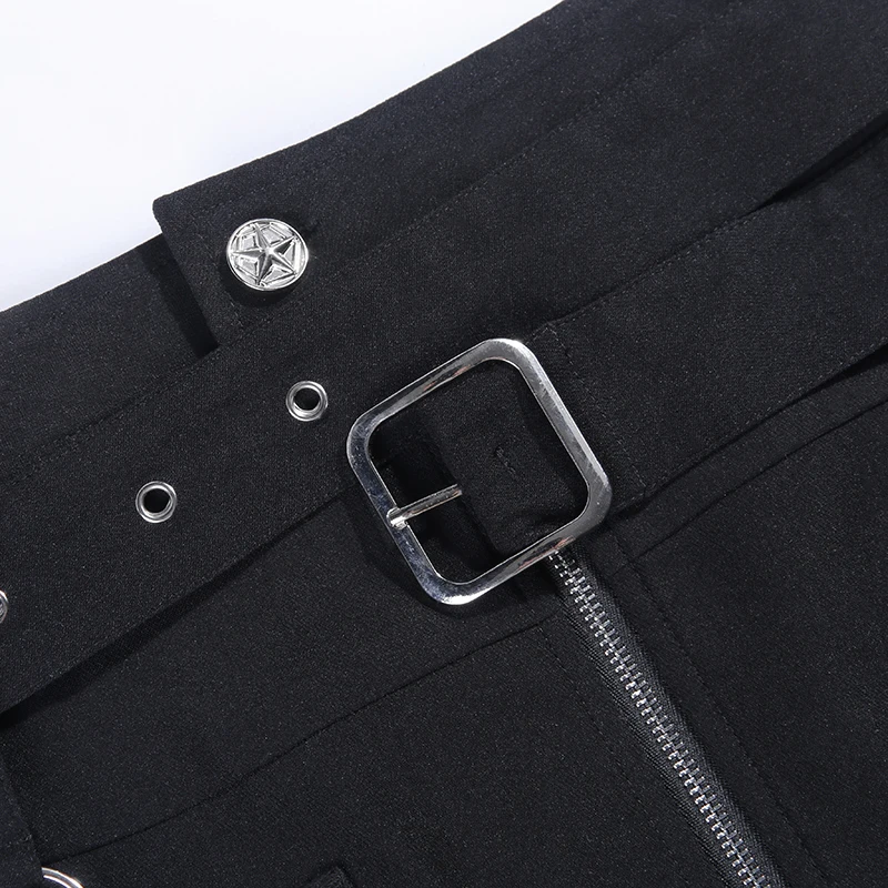 Женская мини-юбка-карандаш с высокой талией и поясом на молнии | одежда