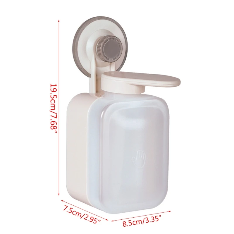 

Suction Cup Wall Mounted Manual Soap Dispenser Washing Shower Lotion Shampoo Box U50A