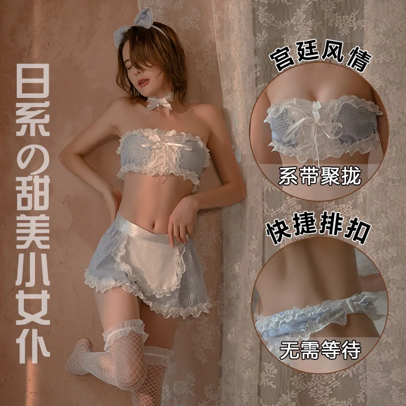 

Nightclub Sexy Anime Cosplay Costumes Kawaii Blue Maid Outfit for Woman Bikini for Women Blue White Sailor School Girl Outfit