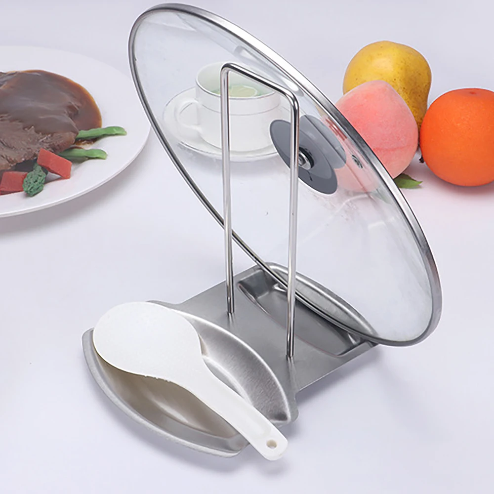 1pcs Stainless Steel Pot Lid Shelf Kitchen Removable Rack Organizer Pan Stand Sponge Spoon Holder Dish | Дом и сад