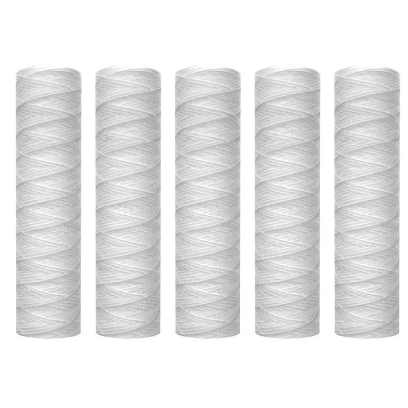 

5 шт. 30 микрометра 10X2.5Inch String раны осадочный фильтр для воды, весь дом фильтрации отложений, для большинства 10 дюймов при помощи обратного осм...