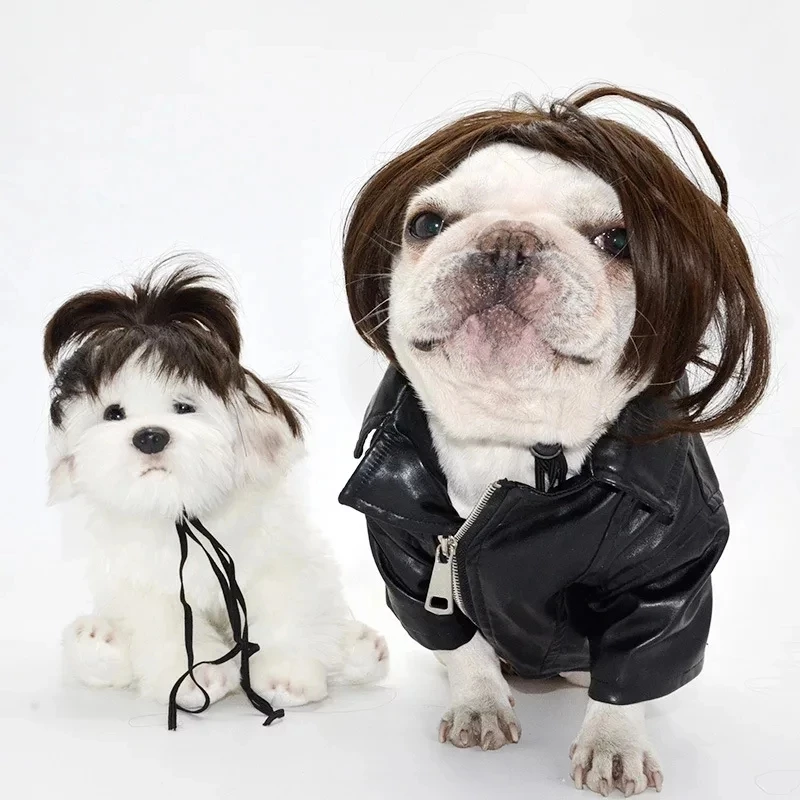 

Hairstyle Fashion Wig Pet Wigs 4 Style Cat Dog Cospaly Props Wigs Tiara Hairpiece Grooming Makeover Clothing Pet Supplies