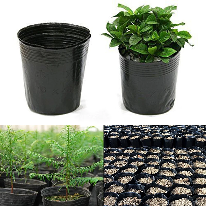 

100Pcs Seedling Plants Nursery Bags Organic Biodegradable Grow Bags Fabric Eco-friendly Ventilate Growing Planting Bags-#